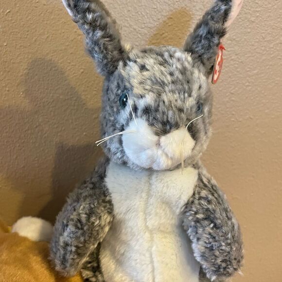 TY Large Vintage NWT Bunnies Praying Grace HTF Hopper and Ears Brown Bunny - Picture 3 of 15
